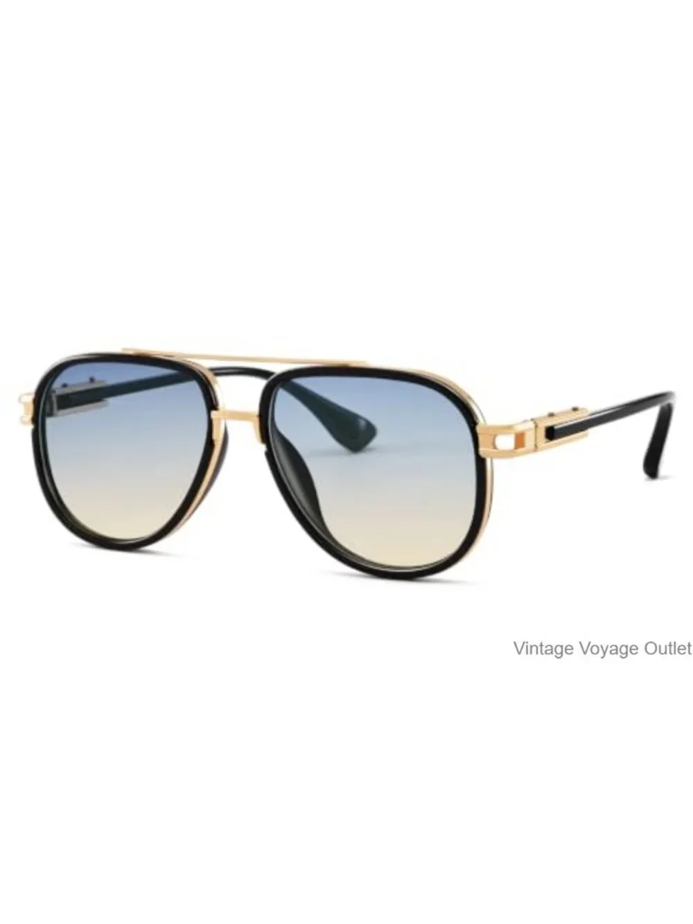 Oversized Aviator Sunglasses Double Bridge Metal UV400 Gradient